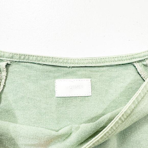 Mother The Ruffle Mini Skirt Loden Frost Denim Size 26 - Picture 3 of 8